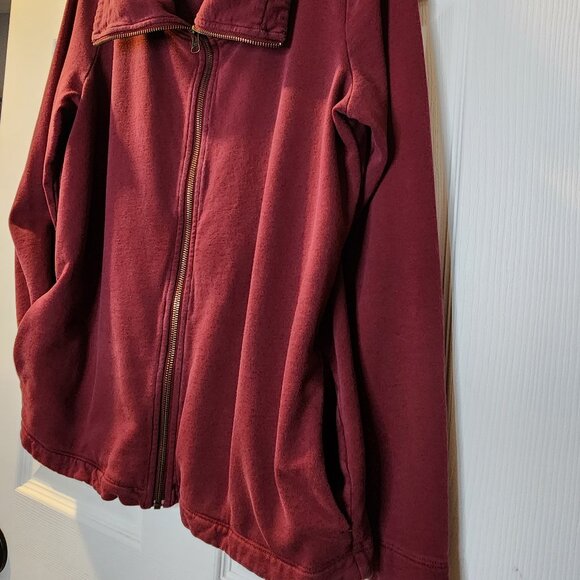Lands'End Small Maroon Women's Full Zip Up Sweatshirt with Pockets - Picture 5 of 12